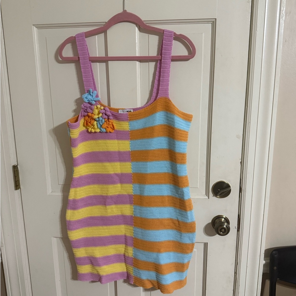 Fashion Nova Pink and Orange Mini Dress